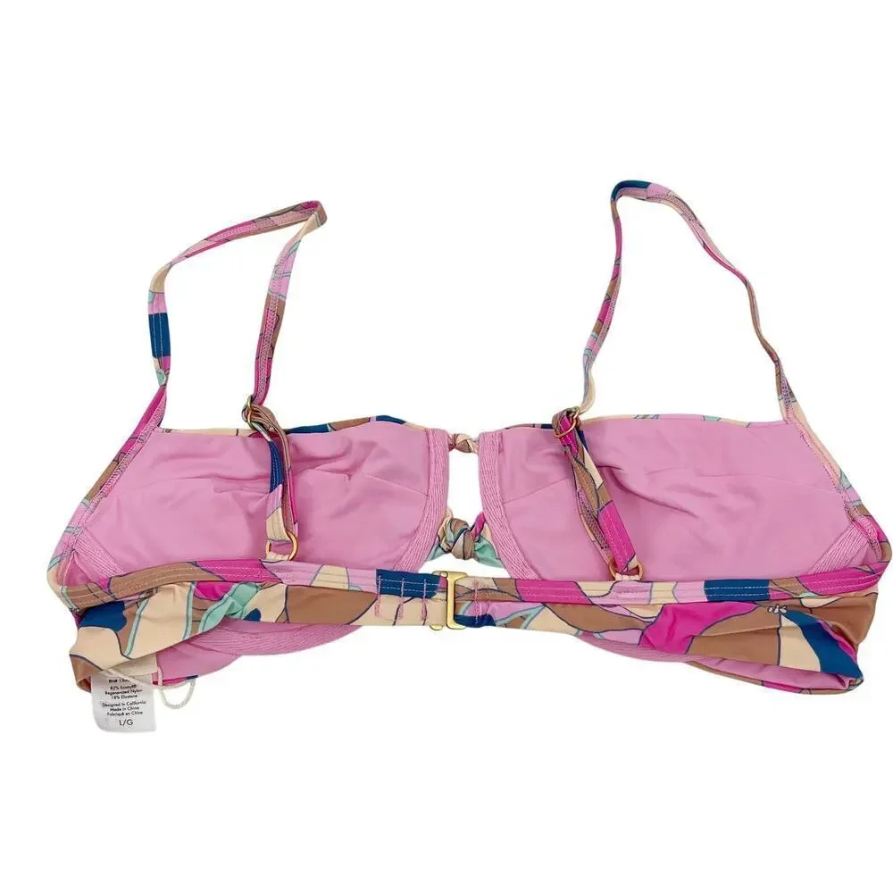 L*Space Rose Underwire Bikini Top Sundazed Floral Print Size Large NEW with tags
